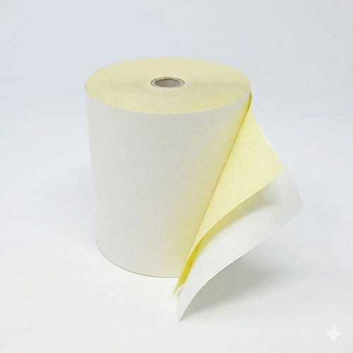 2 Ply 3" x 90ft Carbonless Paper Rolls - White / Yellow