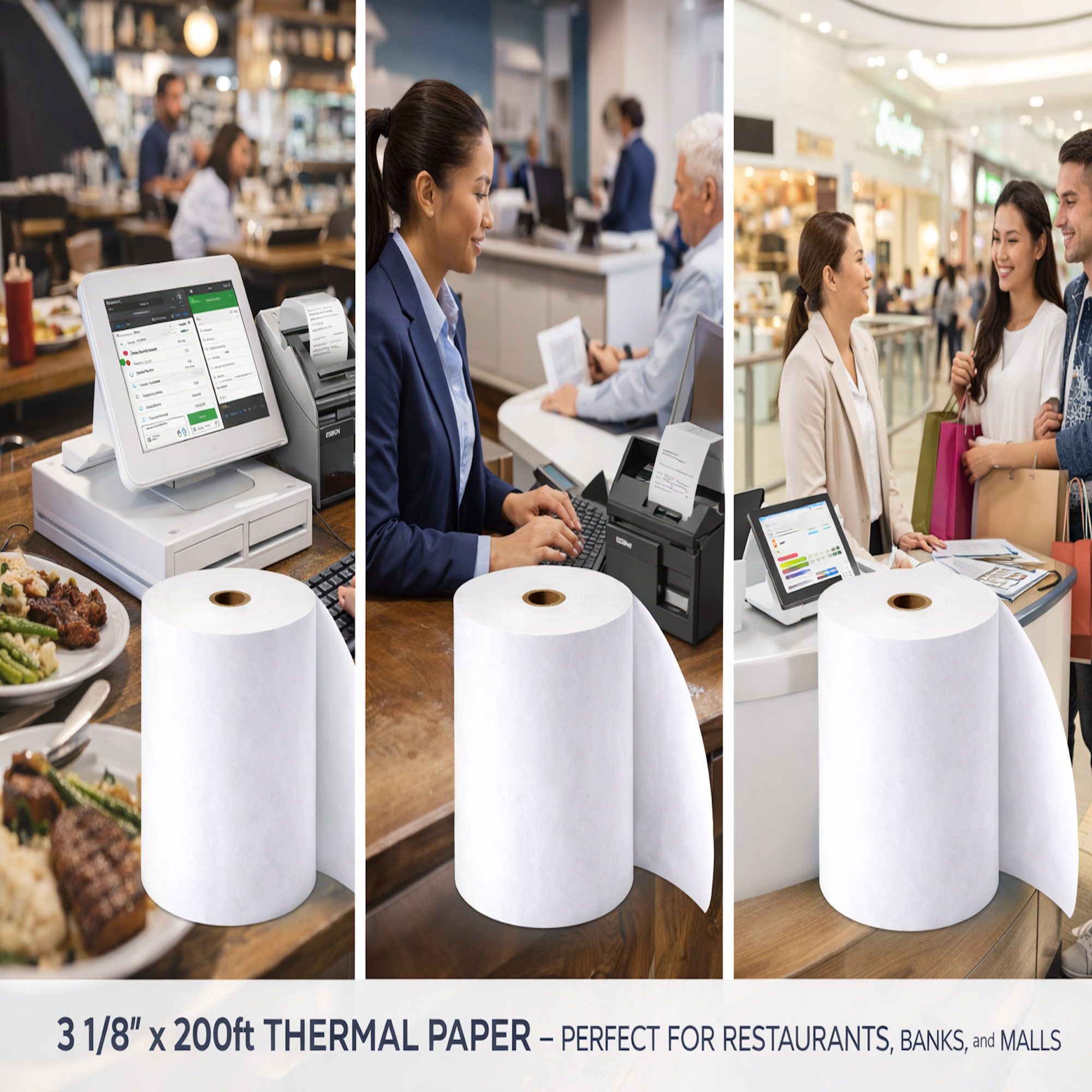 Premium Thermal Paper Rolls for POS receipt printer